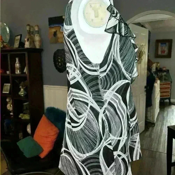 VINTAGE Cache ruffled, cocktail party, Martini’s in Manhattan, LA Law, size: L - Picture 3 of 6